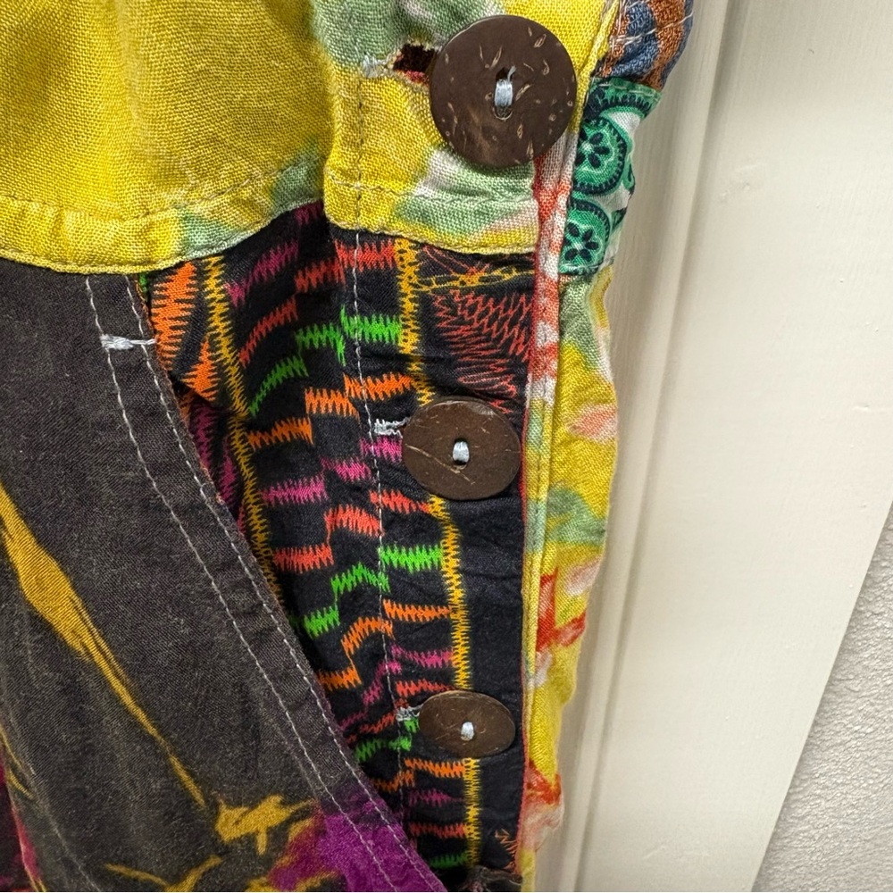Sacred Threads Patchwork Overalls S/M Women's - image 7